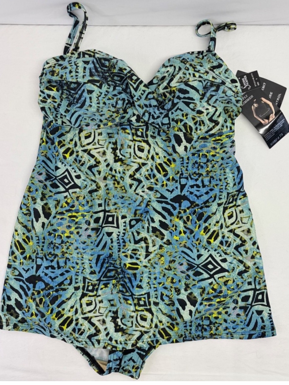 NWT Shore Shapes Swimsuit Swim Dress
Bathing Suit Abstract Animal Print Leopard
